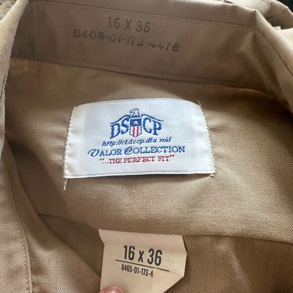 Khaki Marine Corps Service Khaki Dress Shirt - Men 16 x 36 - Alpha Uniform - Picture 6 of 6